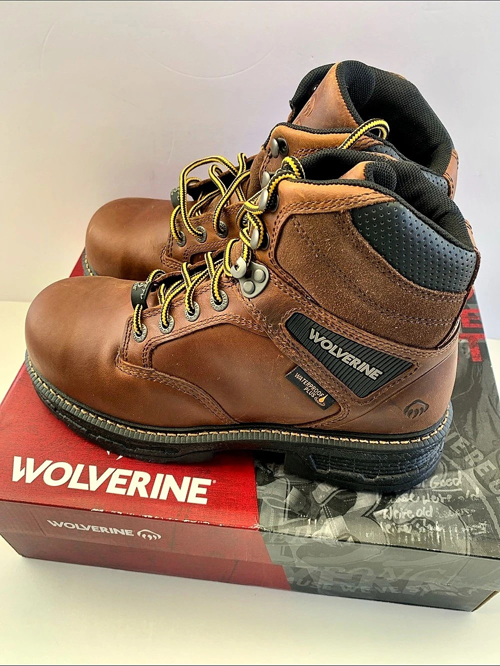 Wolverine Floorhand Waterproof 6" Steel Toe Work Boot Brown US 9.5 M